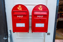 Mail Boxes On Wall In Copenhagen, Denmark