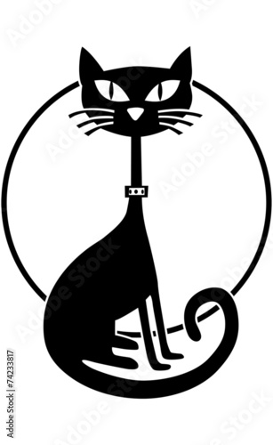 Naklejka na meble Wektorowa ilustracja czarnego kota
