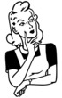 © RetroClipArt - Pondering Woman