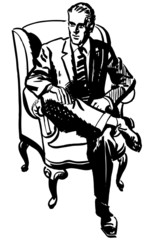 Sticker - Man Sitting In Armchair