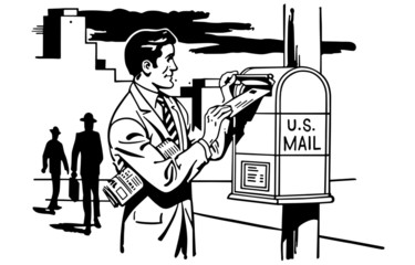 Canvas Print - Man Mailing A Letter