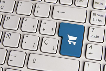 Wall Mural - buy concept, shopping cart keyboard key.