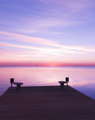 Sticker - Wooden Pier at sunset