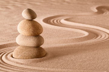 Canvas Print - balancing stones zen garden