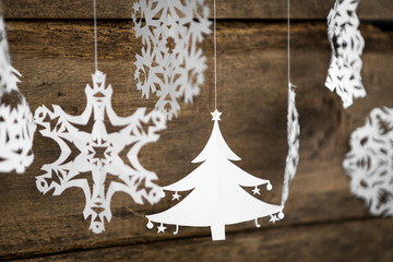 christmas decorations snowflake ,christmas tree paper hanging ov