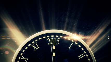 Poster - Countdown to midnight with exploding fireworks
