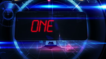 Aufkleber - Countdown to 2015 on computer screen in tech style