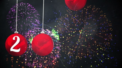 Poster - Hanging baubles spelling out 2015