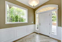 White And Olive Tones Entrance Hallway