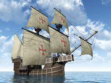 Portuguese Caravel Of The Fifteenth Century