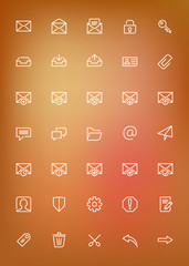 Wall Mural - thin line mail icons set for web and mobile apps
