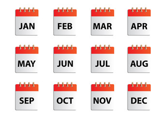 Vector months calender