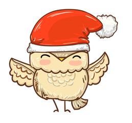 Wall Mural - owl Christmas