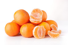 Clementines Unpeeled And Peeled - Isolated