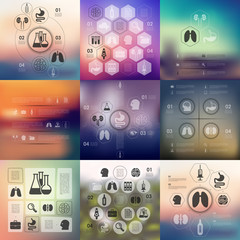 Wall Mural - medical infographic with unfocused background