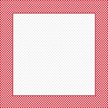 Frame, Red, White Gingham Check, Square Polka Dot Copy Space