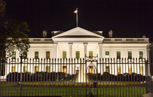 White House Night Pennsylvania Ave Washington DC