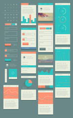 flat UI kit for web and mobile, UI design