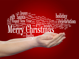 Conceptual Merry Christmas word cloud