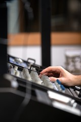 Wall Mural - Closeup photo of an audio mixer