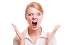 Angry Businesswoman Furious Woman Screaming