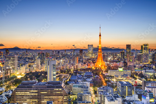 Fotoboard na płycie Tokio, panoramę Japonii