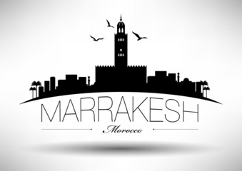 Sticker - Marrakesh Skyline with Typography Design
