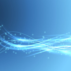 Wall Mural - Speed bright swoosh wave blue modern bandwidth