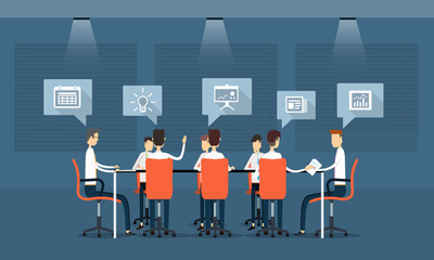 Poster - vector business teamwork meeting and communication