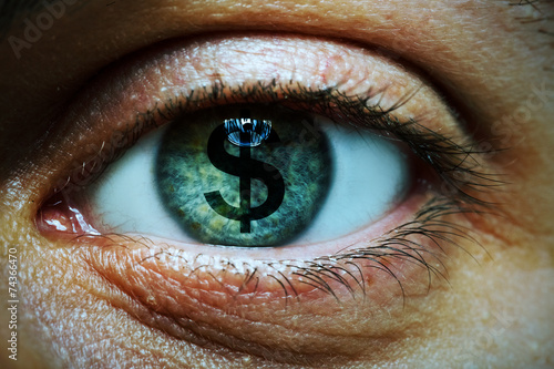 Fotomural Man with a dollar symbol in his eye