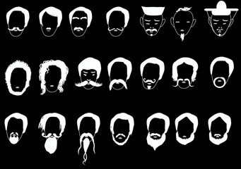 Wall Mural - twenty one white men hairs collection