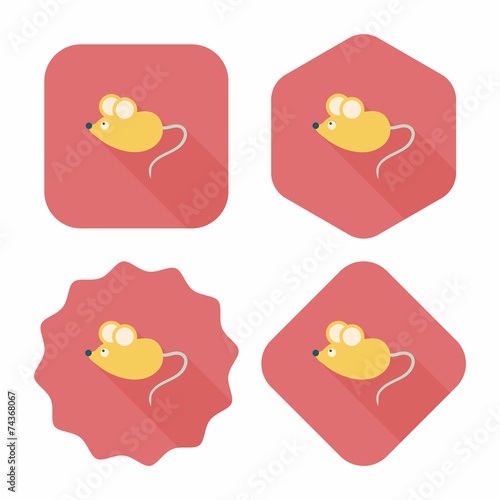 Pet mouse flat icon with long shadow,eps10 Stock Vector | Adobe Stock