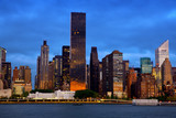 Fototapeta Miasta - Manhattan Midtown architecture before sunrise, New York
