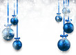© Vjom - Background with blue christmas balls.