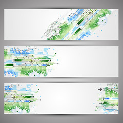 set of web tecnology theme banners for your web site