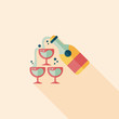© eatcute - wedding champagne flat icon with long shadow,eps10