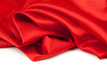 red fabric on a white background