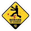 Beware of Zombies sign, vector