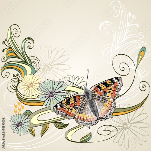 kolorowy-motyl-na-kwiatach-rusalka-pawik-ilustracja