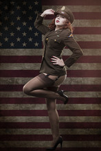Sexy Officer Of The American Forces In World War II