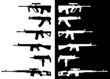 Internationale Sturmgewehre & Automatische Gewehre - Silhouetten