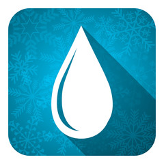 Poster - water drop flat icon, christmas button