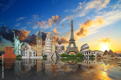 Fototapeta na wymiar Travel the world monuments concept