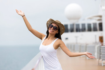 woman wearing sunglasses on cruise ship