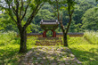 Korean Buddhist temple gate in  a mountain.
