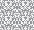 Vector. Seamless elegant damask pattern. Grey and white