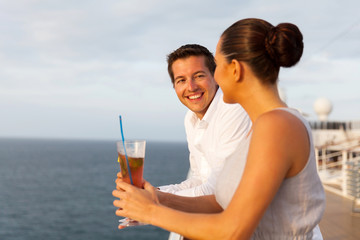 Wall Mural - newlywed couple having fun on cruise