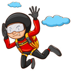 Sticker - A young boy skydiving