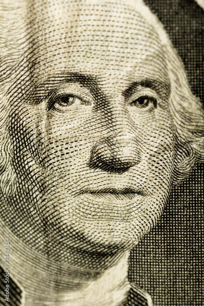 Dollar face close-up