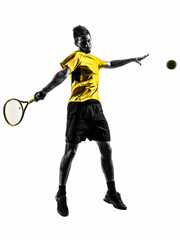 Wall Mural - man tennis player silhouette